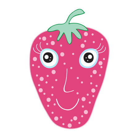 cute strawberry cartoonのイラスト素材
