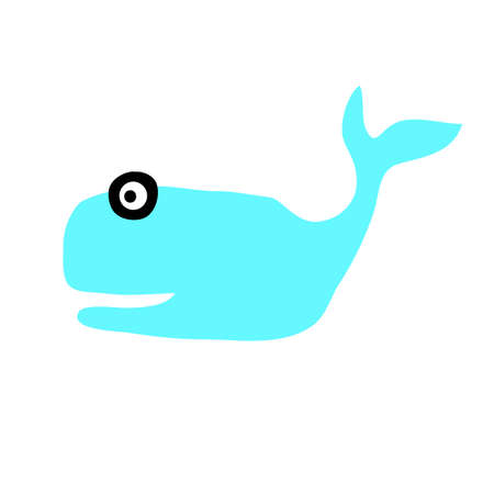 cute whale doodle cartoonのイラスト素材