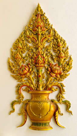 Thai art decorate on wall の写真素材