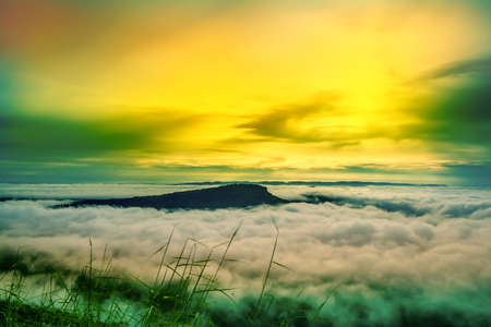 morning sunrise at mountain nature wallpaper  background の写真素材