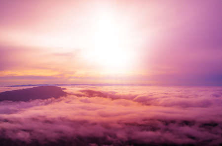 morning sunrise at mountain nature wallpaper  background の写真素材