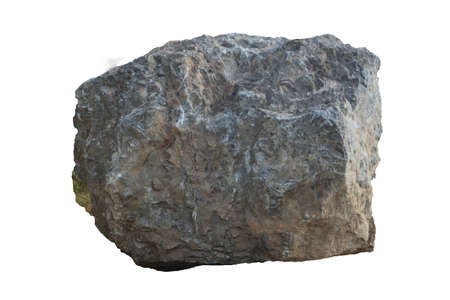 isolate gray stone on white background  with  clipping pathの写真素材