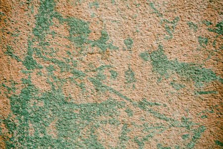 grunge dirty brown and green turqouise  color wall paint  abstract backgroundの写真素材