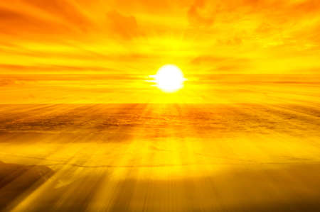 Golden of morning sunrise at the  beach  backgroundの写真素材