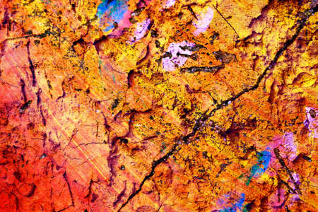 old brown and yellow broken  concrete wall texture backgroundの写真素材