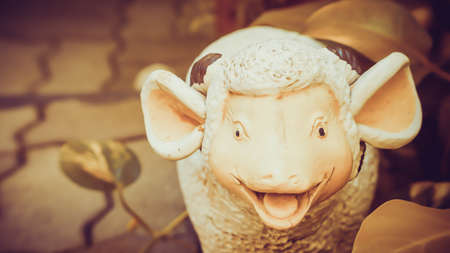cute sheep clay dollの写真素材