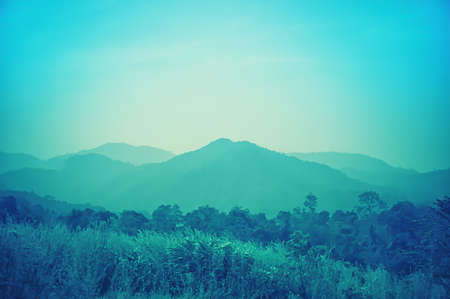 mountain landscape nature  background with blue filter effect,nice relax viewの写真素材