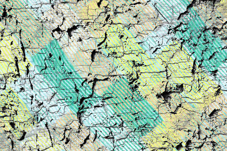 Abstract grunge  colorful striped   paint wall  cracked texture  background 