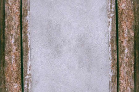 grunge brown wood  with gray concrete  texture empty space backgroundの写真素材