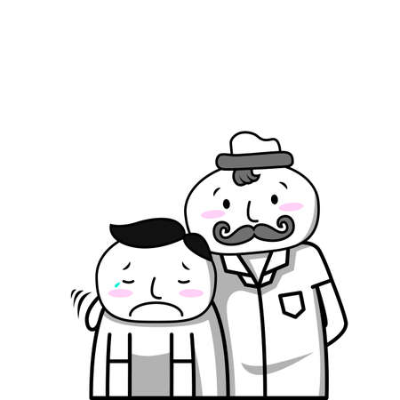 Happy friends take care  with  each other  charactor design vector eps.10のイラスト素材