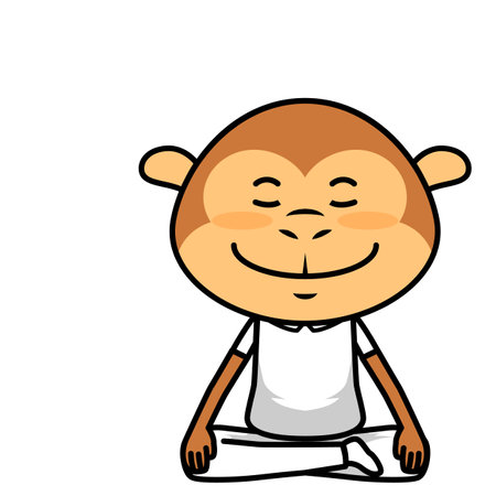 cute cartoon sitting  in meditation  vector eps.10のイラスト素材