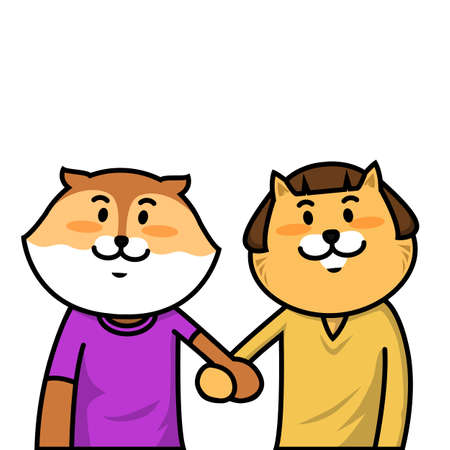 Happy friends take care  with  each other  charactor design vector eps.10のイラスト素材