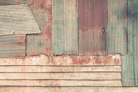 grunge rustic gray  metal sheet  annd brown wooden texture  background