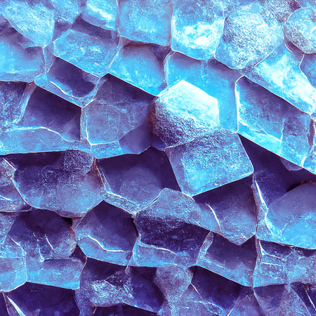 abstract background of blue ice cubes in the form of square tilesの素材