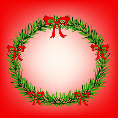Garland with red Christmas spheresのイラスト素材