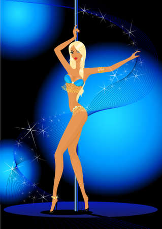 Beautiful silhouette of young women dancing a stripteaseの写真素材