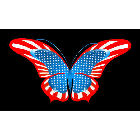 The beautiful abstract butterfly in the form of a flag of the USAのイラスト素材