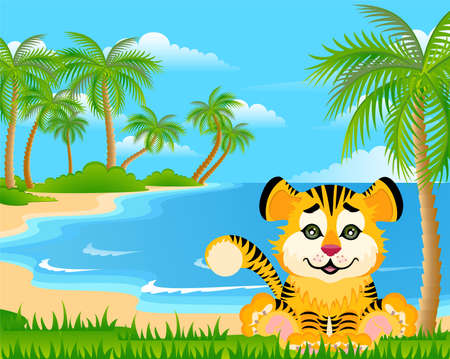 Lovely tiger toddlerの写真素材