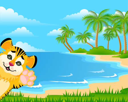 Lovely tiger toddlerの写真素材