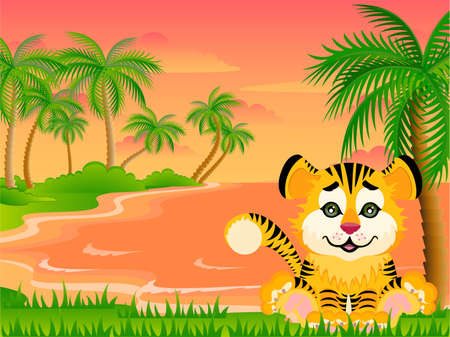 Lovely tiger toddlerの写真素材
