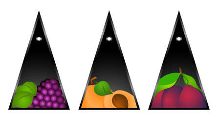 cards with fruitの写真素材