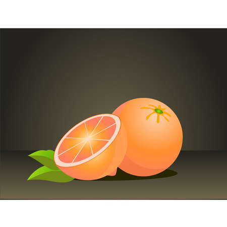 Beautiful juicy a orange on a light backgroundのイラスト素材