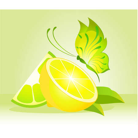 Beautiful juicy lemon against on a backgroundのイラスト素材