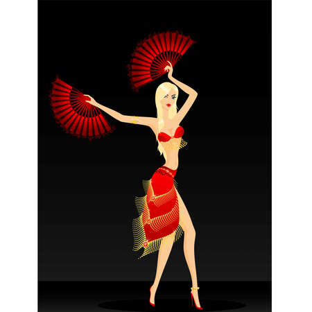  The beautiful young girl dances east danceのイラスト素材