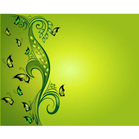 Abstract floral background with butterflies for designのイラスト素材