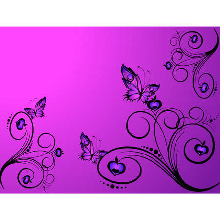 Abstract floral background with butterflies for designのイラスト素材