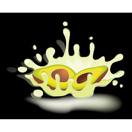 yoghurt with fresh avocado on a background for designのイラスト素材