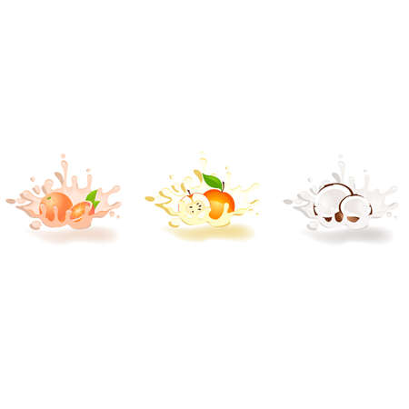 yoghurt with fresh fruit on a background for designのイラスト素材