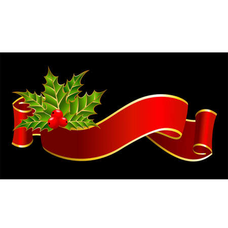 bright christmas red ribbonのイラスト素材