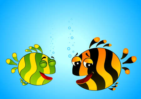  colorful tropical fish in love for the day of Valentineの写真素材