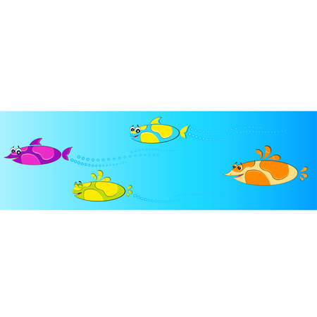 Set of little colorful tropical fishのイラスト素材