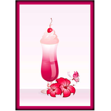 Fruits cocktail with fruitsのイラスト素材