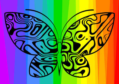 Abstract background with tropical butterflies.の写真素材