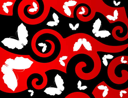 Abstract background with tropical butterflies.の写真素材