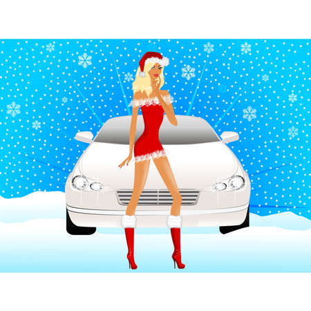 woman in clothes and stylish knee-boots on a high heelのイラスト素材