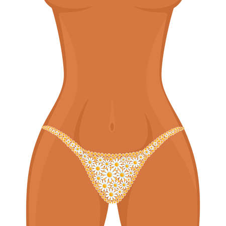 womanish thighs are in Bikiniのイラスト素材