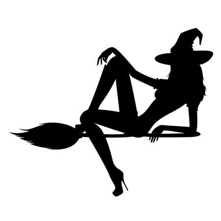 beautiful sexual witch sits on a broom beautiful sexual witch sits on a broom
