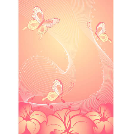 grunge background with flowers.のイラスト素材