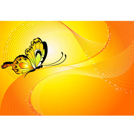 Grunge background with tropical butterfly.のイラスト素材