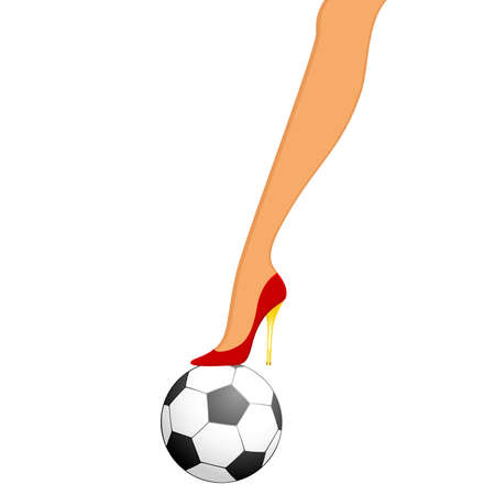 High heel  soccer against  backgroundのイラスト素材