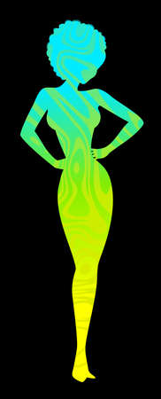 Bright silhouette of girl is isolatedの写真素材