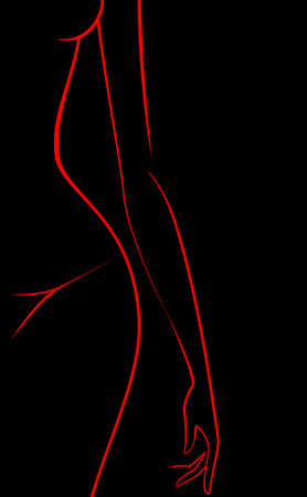 silhouette of beautiful womanish bodyの写真素材