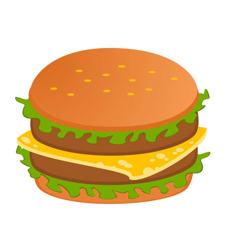 vector cheeseburger on white backgroundのイラスト素材
