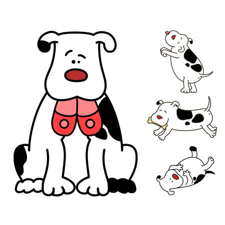 Set of cartoon dogsのイラスト素材