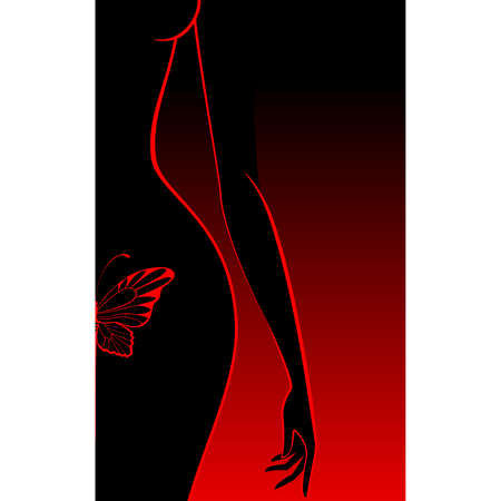 silhouette of beautiful womanish bodyのイラスト素材