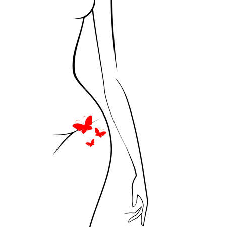 silhouette of beautiful womanish bodyのイラスト素材